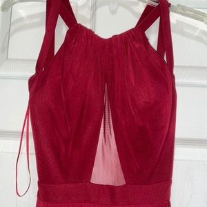 LA FEMME RED LONG FORMAL PROM GALA WEDDING DRESS SIZE 2